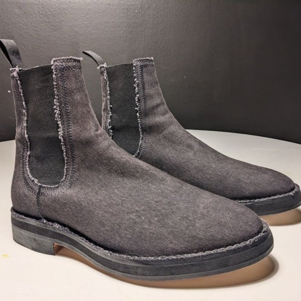 Yeezy Season 6 Graphite Chelsea Boots - Washed Canvas - Unknown Size